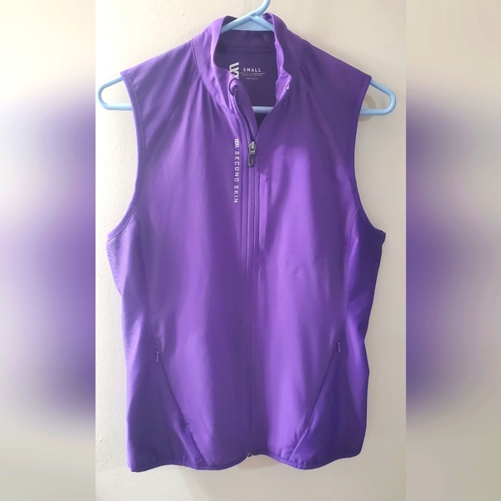 Second Skin Purple Sleeveless Zip-Up Vest
